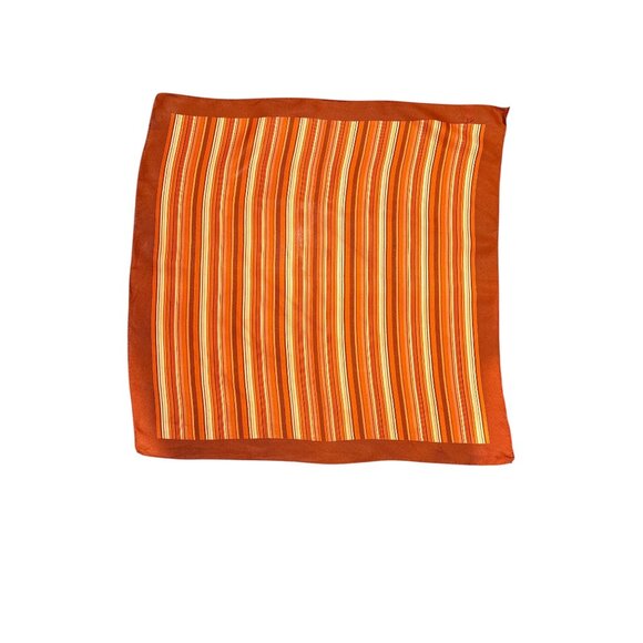 Vintage Orange & Striped Acetate Water Repellent Scarf - Picture 1 of 4